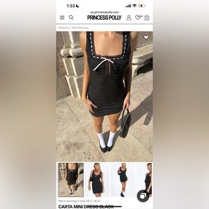 Princess Polly Carta Mini Black Dress